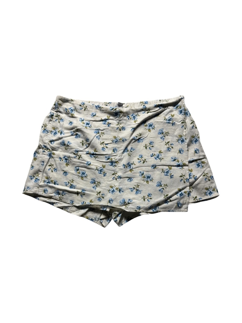 Old Navy Women’s Floral Skort XL White Blue Wrap Front Pull-On
